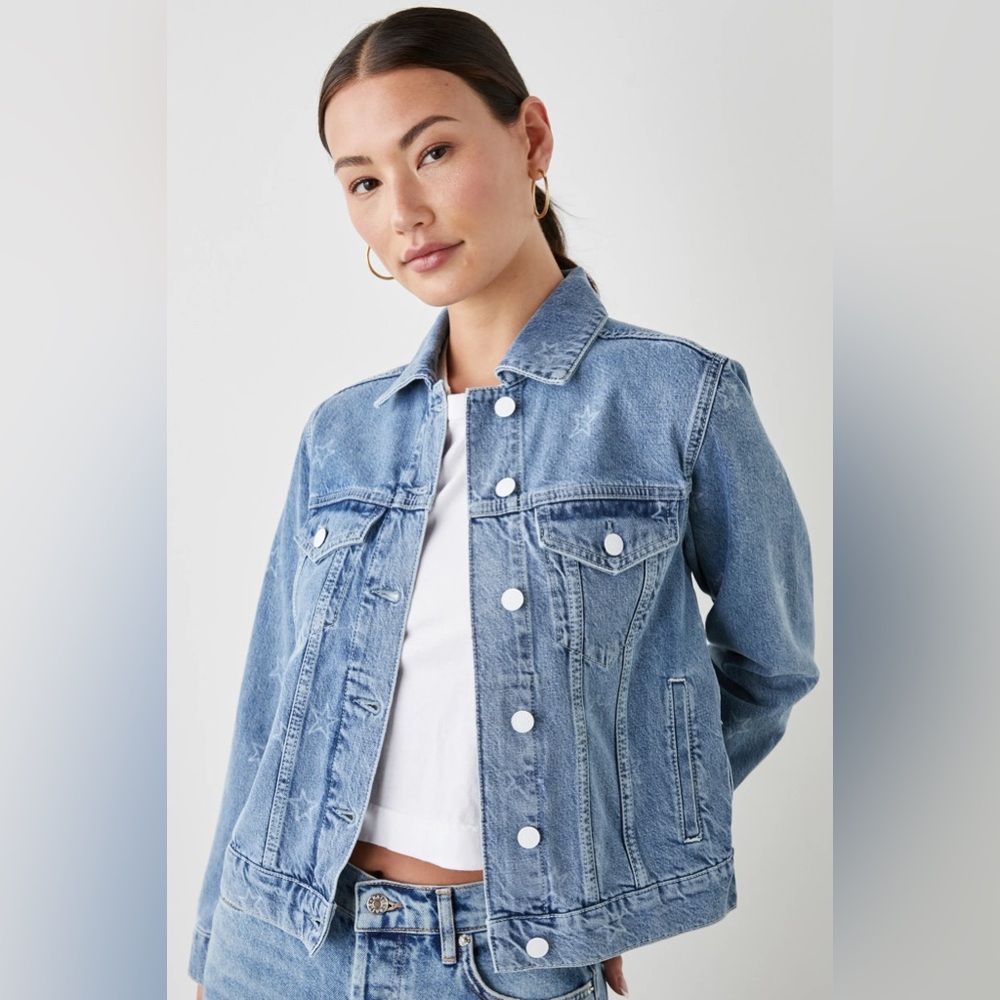 Denim Jacket Rails Lady Liberty Outerwear Fall Winter Bratz Inspired Size L NWT